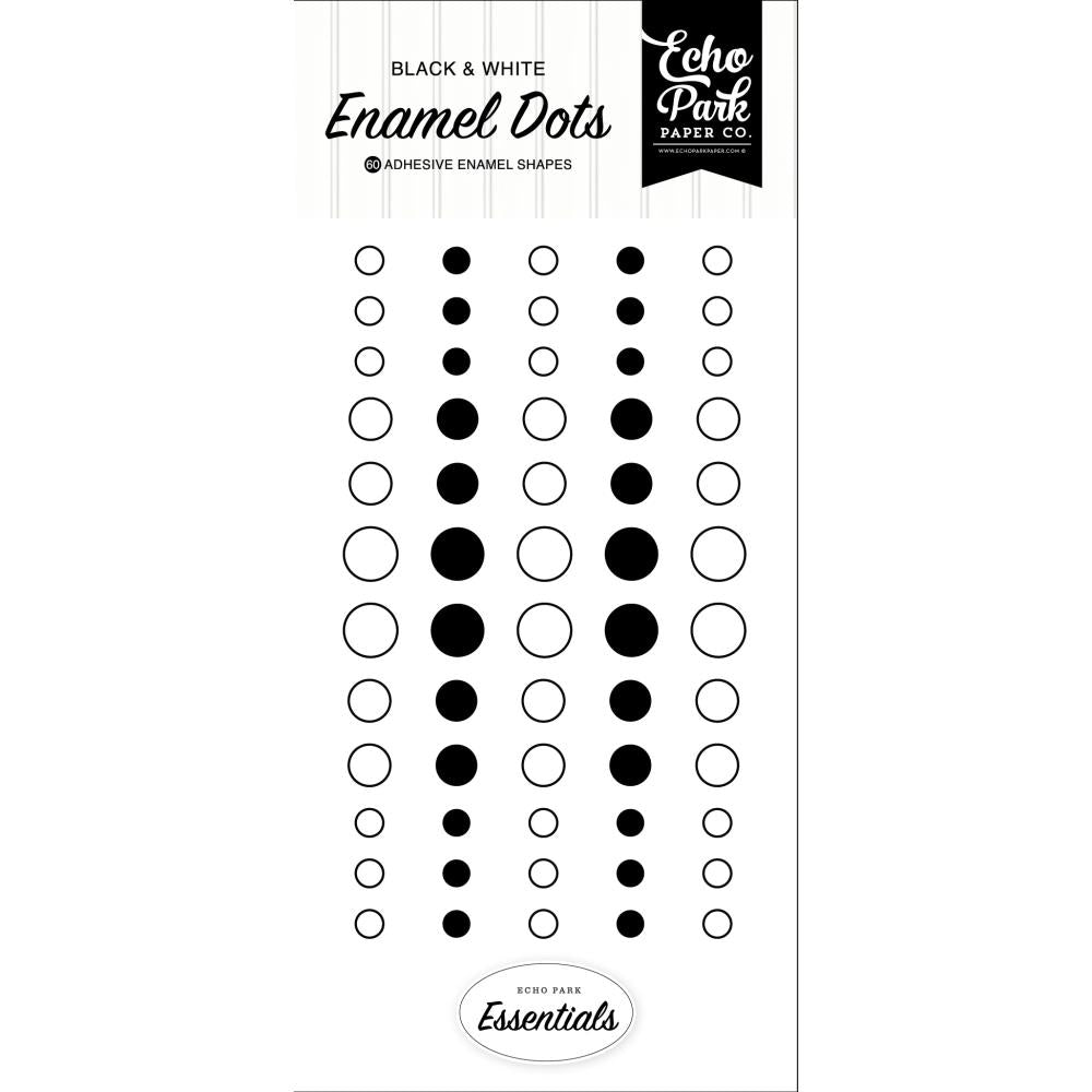 Echo Park Black And White Essentials Enamel Dots bwe391028