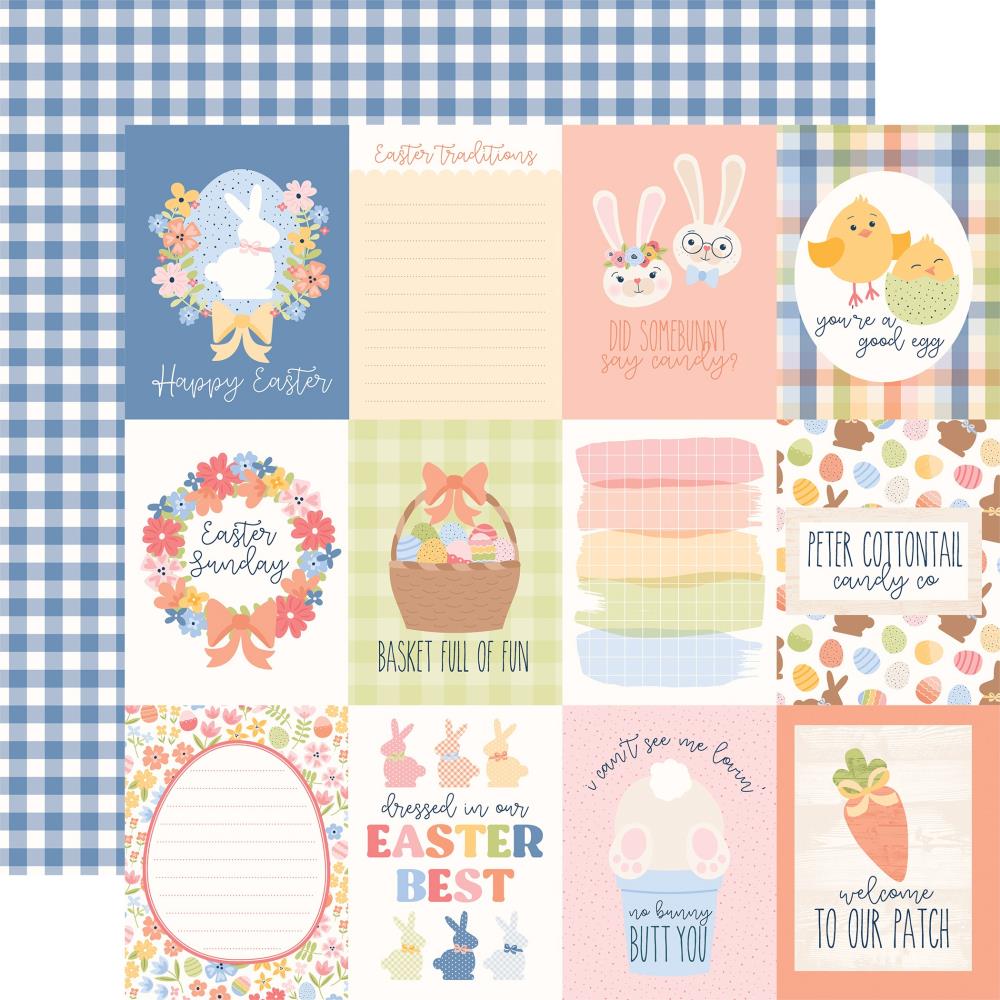 Echo Park Bunnies And Baskets 12 x 12 Collection Kit bub412016 3X4 Journaling Cards