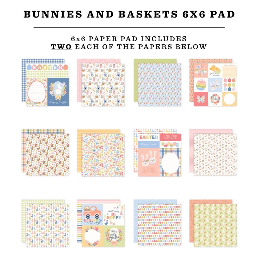 Echo Park Bunnies And Baskets 6 x 6 Paper Pad bub412023 Detailed Images