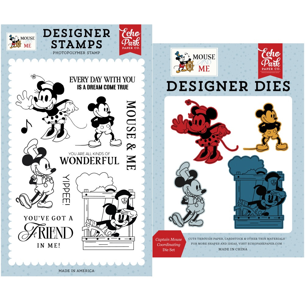 Echo Park Captain Mouse Clear Stamps And Dies Bundle