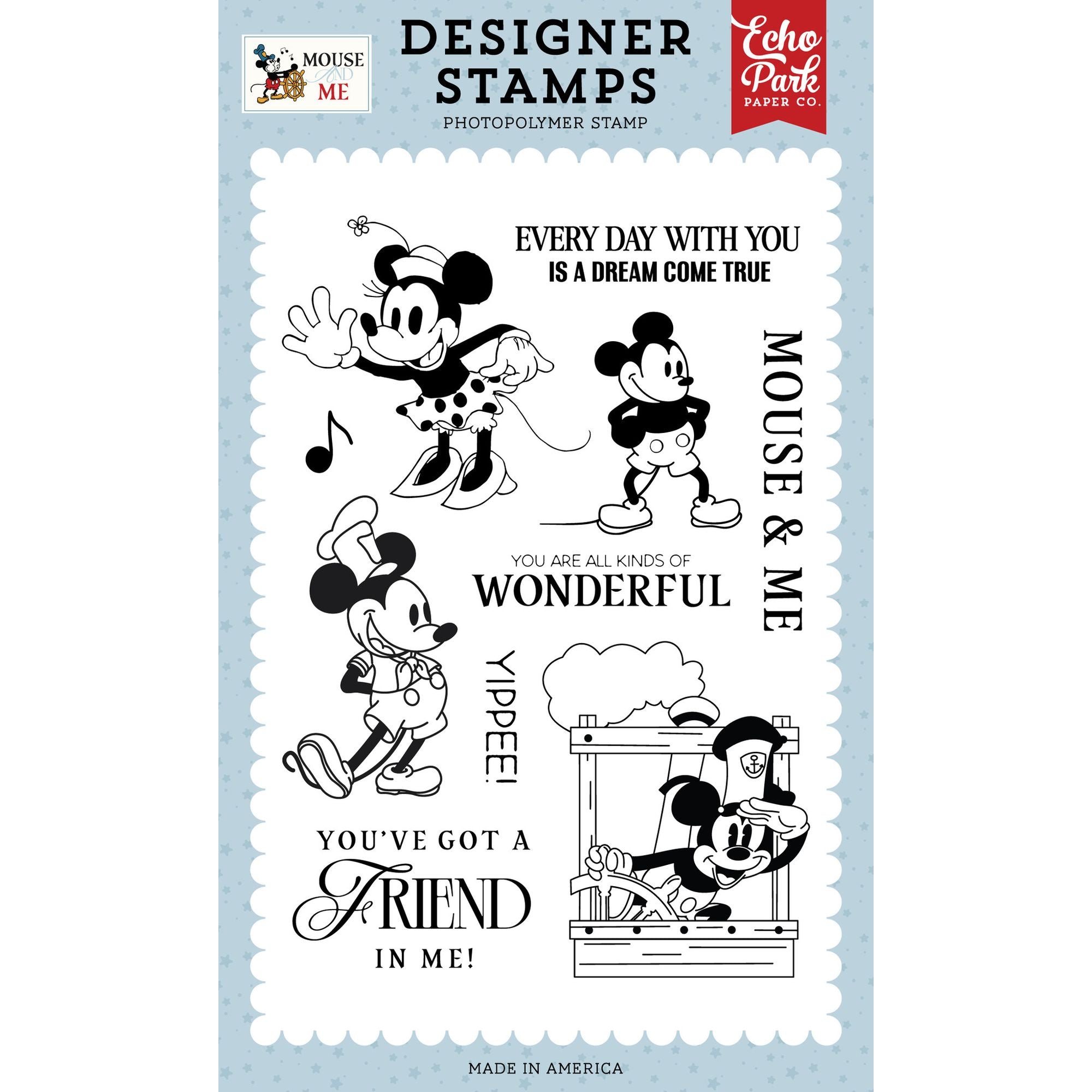 Echo Park Captain Mouse Clear Stamps And Dies Bundle MAM487046 Vintage Mouse Sweetheart Stamp Set
