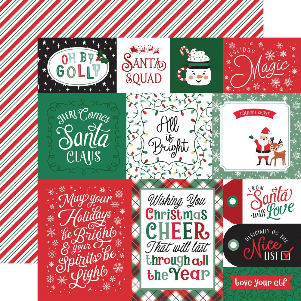 Echo Park Christmas Express 12 x 12 Mega Bundle sce455050 Cheer Journaling Cards