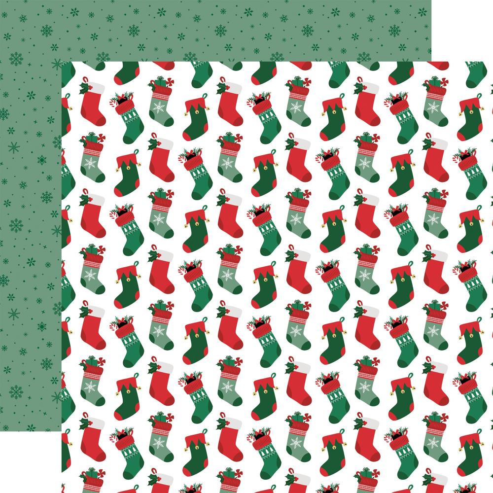 Echo Park Christmas Express 12 x 12 Mega Bundle sce455050 Holly Jolly Stockings