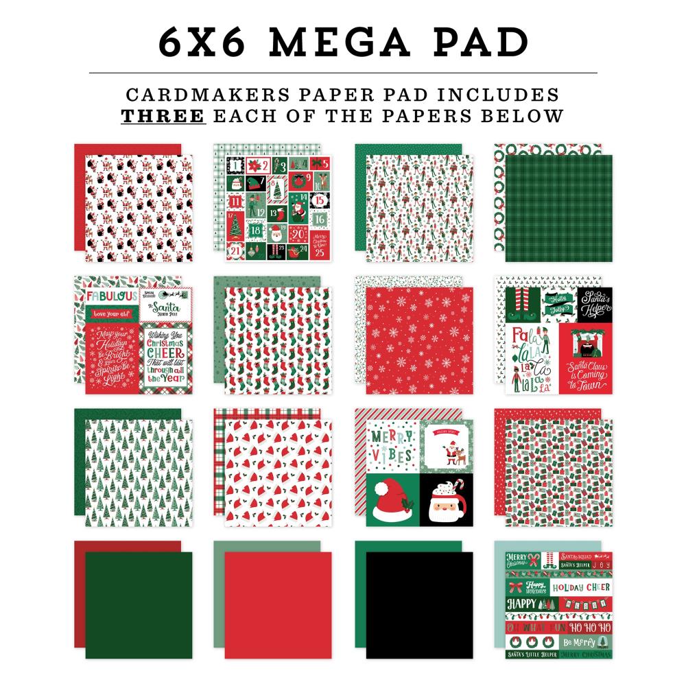 Echo Park Christmas Express 6 x 6 Mega Paper Pad sce455031 Detailed View