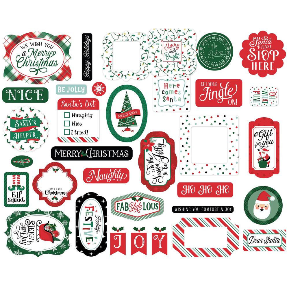 Echo Park Christmas Express Ephemera sce455024 Holiday Sentiments