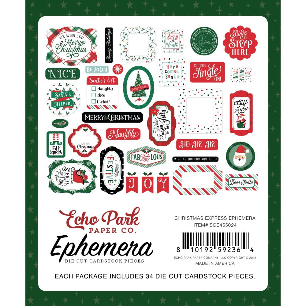 Echo Park Christmas Express Ephemera sce455024 Packaging Image