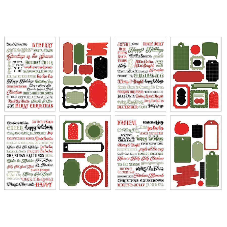 Echo Park Christmas Phrases Sticker Book cp532029 Holiday Sentiments