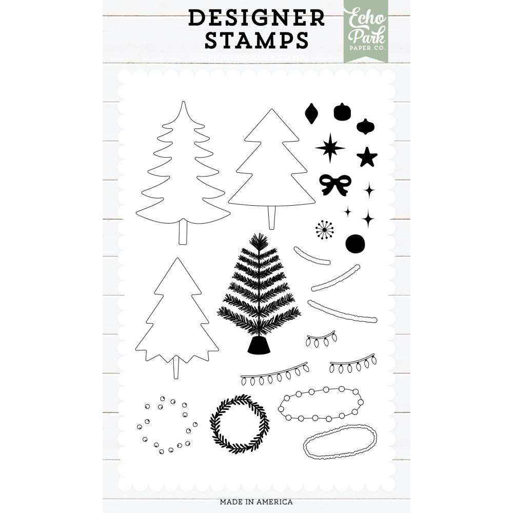 Echo Park Christmas Trees Clear Stamps epstamp218