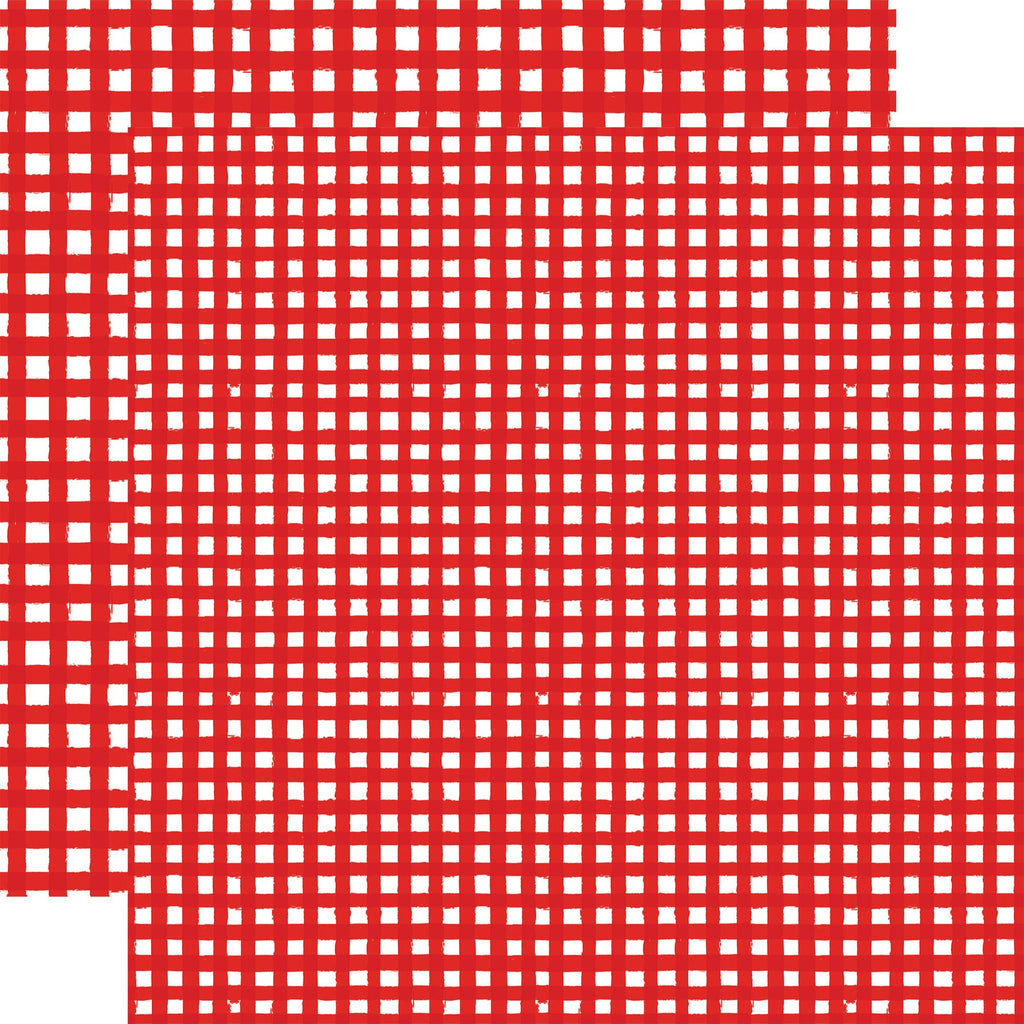 Echo Park Christmas Watercolor Gingham 12 x 12 Collection Kit wgc524016 Cherry Red