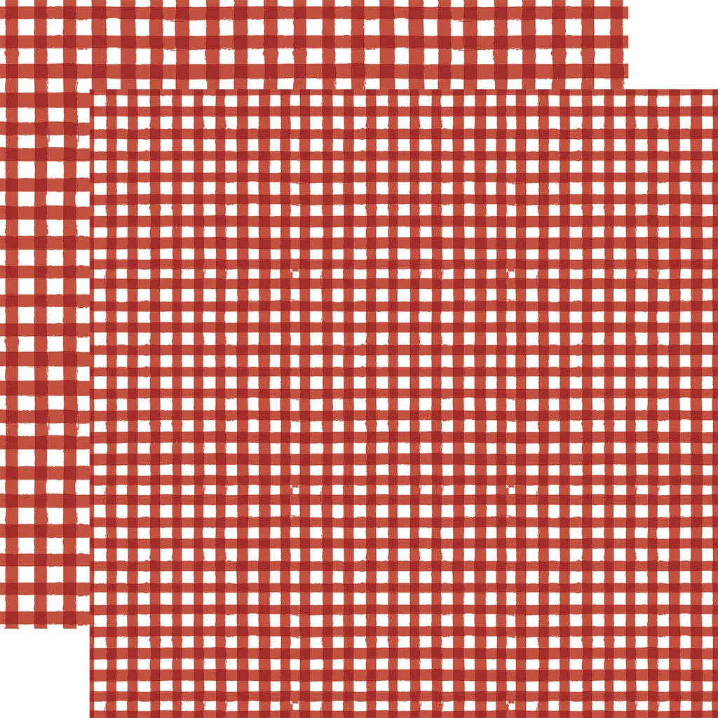 Echo Park Christmas Watercolor Gingham 12 x 12 Collection Kit wgc524016 Dusty Red