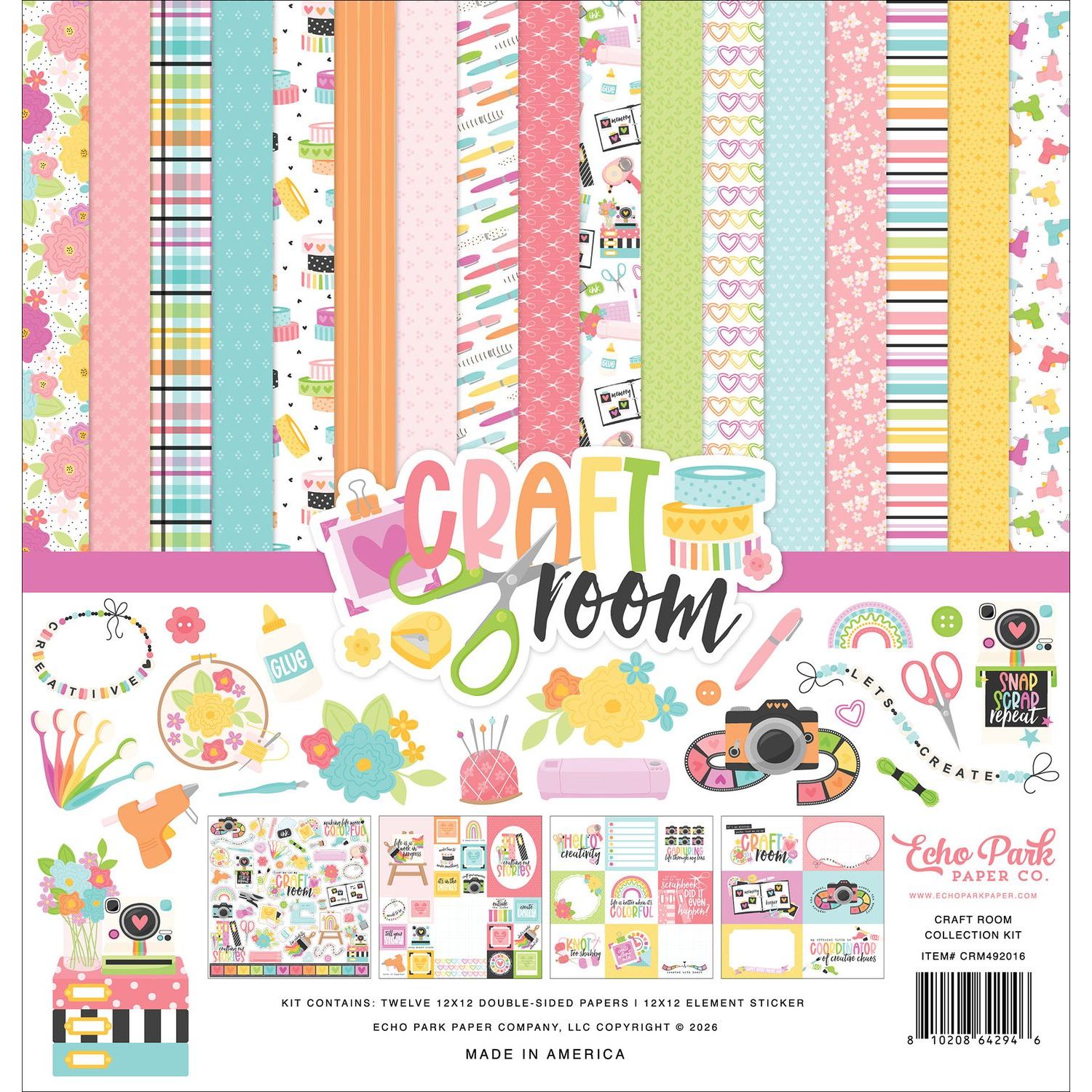 Echo Park Craft Room 12 x 12 Collection Kit crm492016