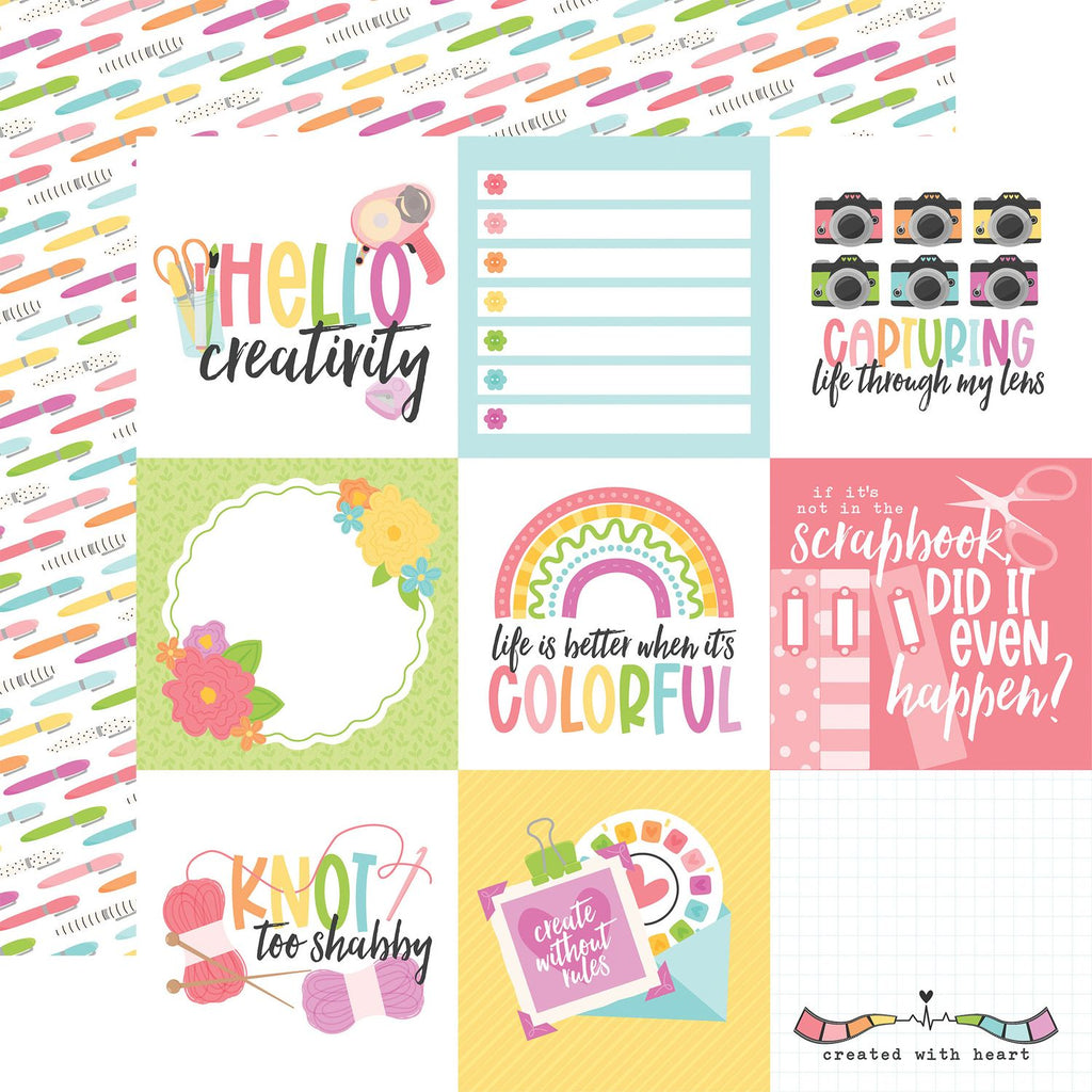 Echo Park Craft Room 12 x 12 Collection Kit crm492016 Hello Creativity Sentiments
