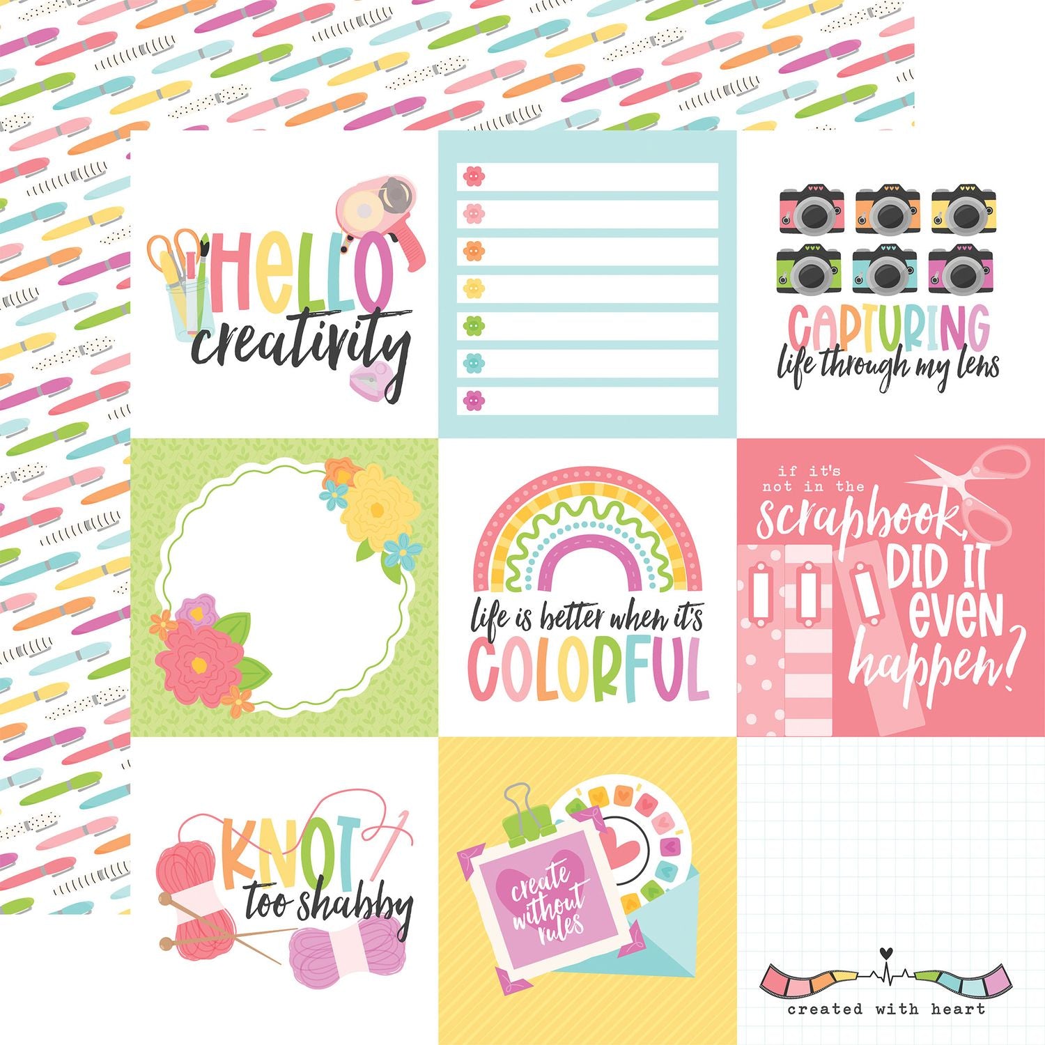 Echo Park Craft Room 12 x 12 Collection Kit crm492016 Hello Creativity Sentiments