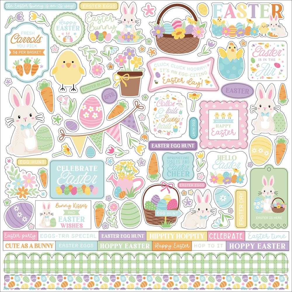 Echo Park Easter Basket 12 x 12 Collection Kit eb483016 Cardstock Stickers
