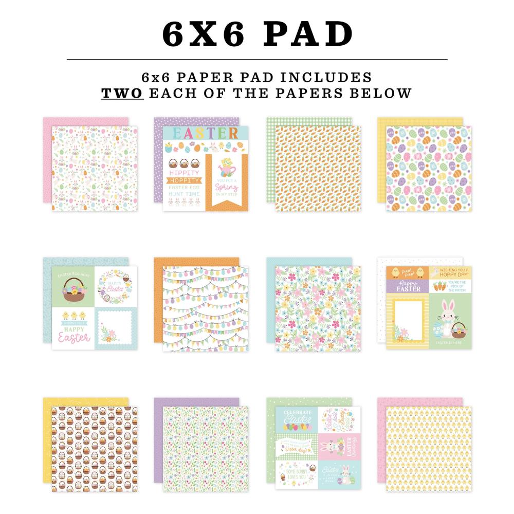 Echo Park Easter Basket 6 x 6 Paper Pad eb483023 Detailed Images