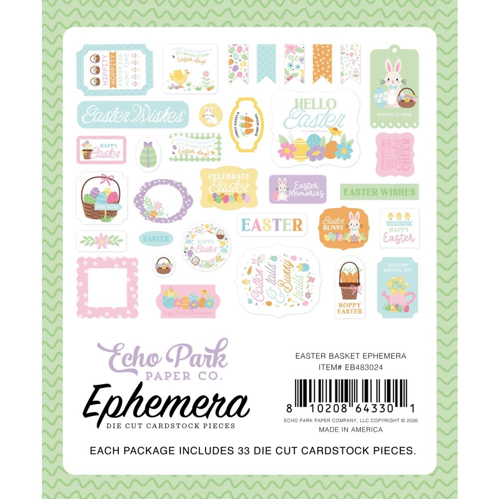 Echo Park Easter Basket Ephemera eb483024 Spring Sentiments