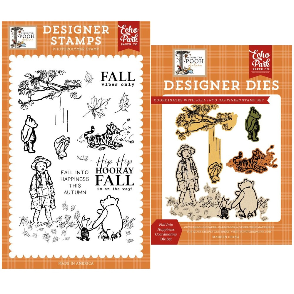 Echo Park Fall Into Happiness Clear Stamps And Dies Bundle