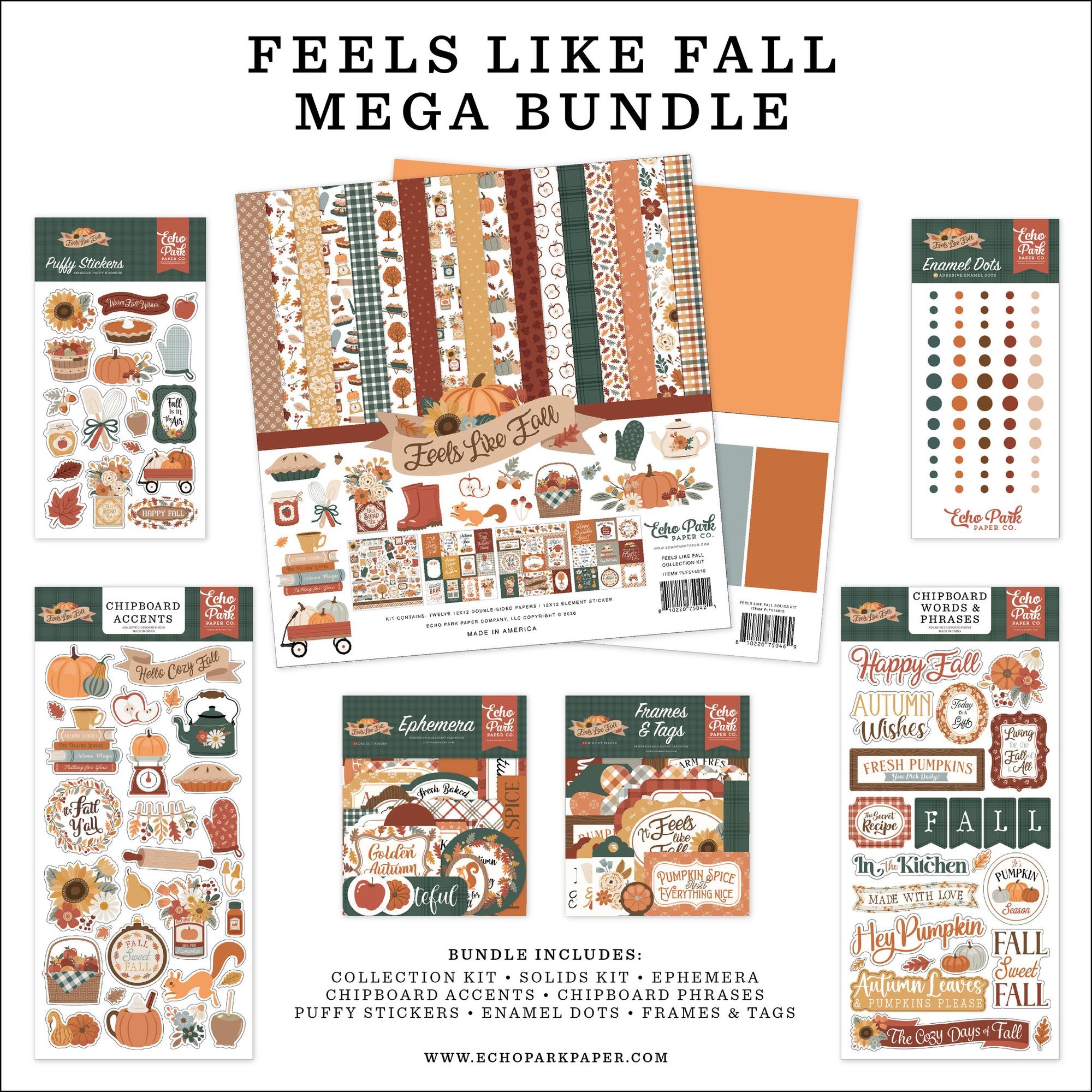 Echo Park Feels Like Fall 12 x 12 Mega Bundle flf514050