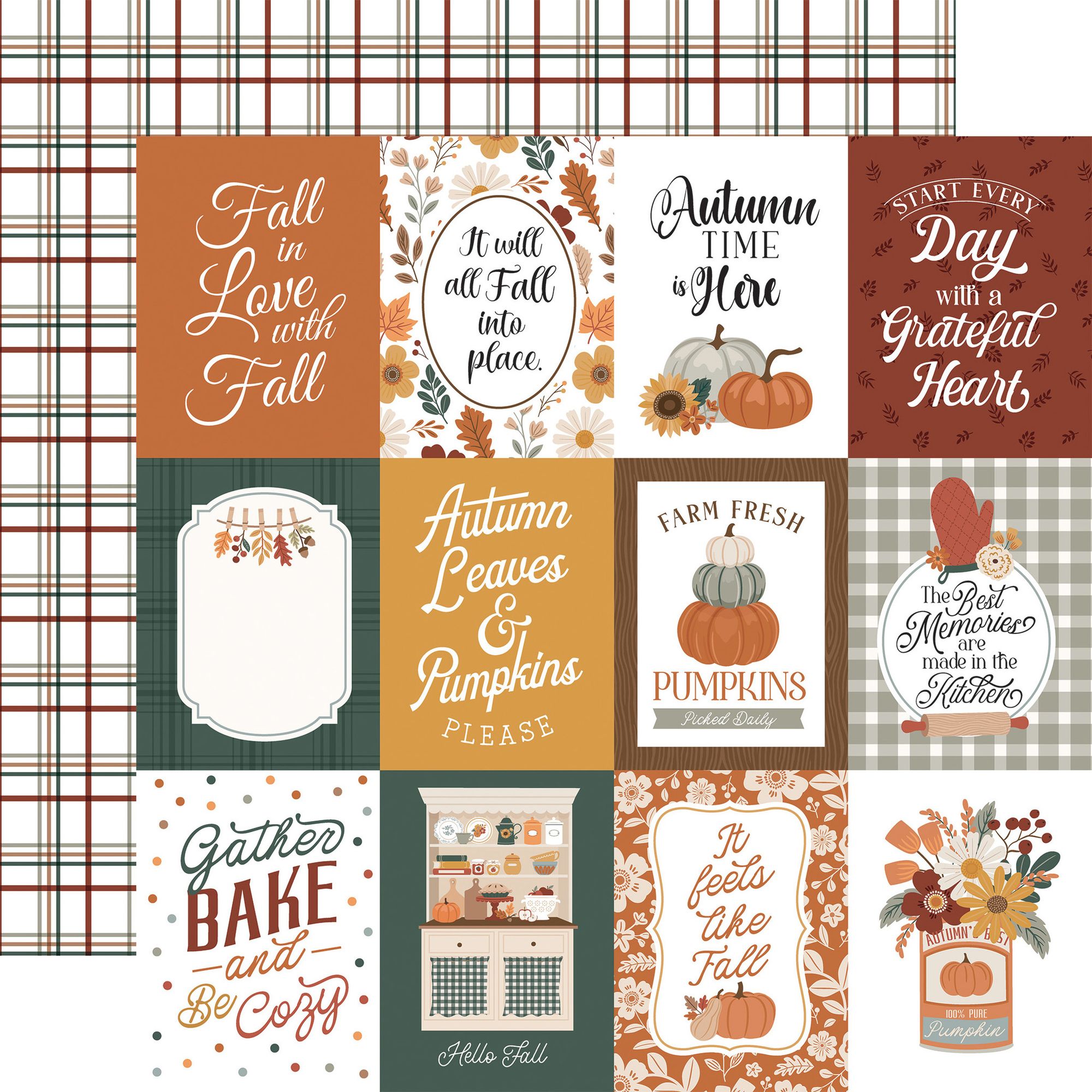 Echo Park Feels Like Fall 12 x 12 Mega Bundle flf514050 Journaling Cards