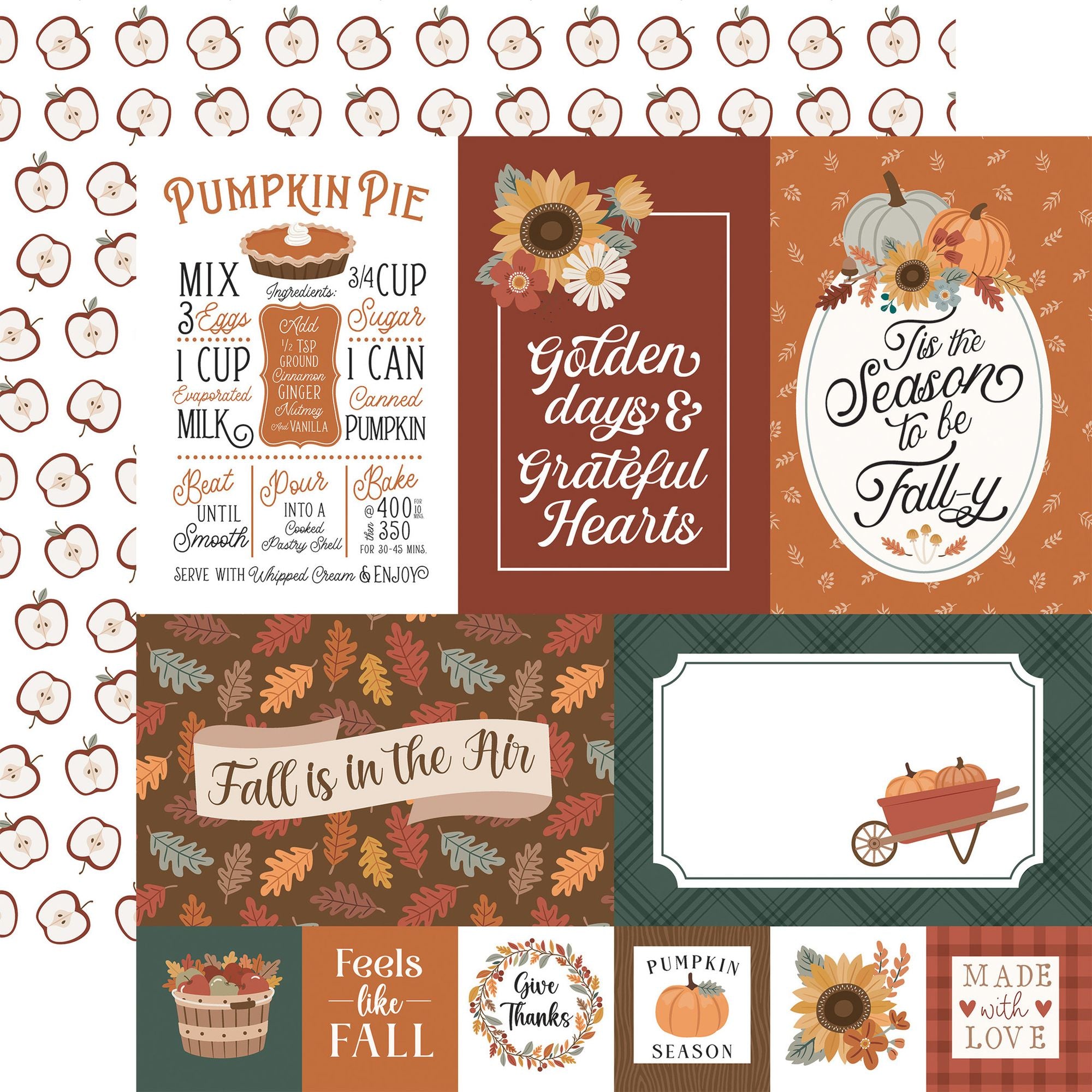 Echo Park Feels Like Fall 12 x 12 Mega Bundle flf514050 Pumpkin Pie Recipe
