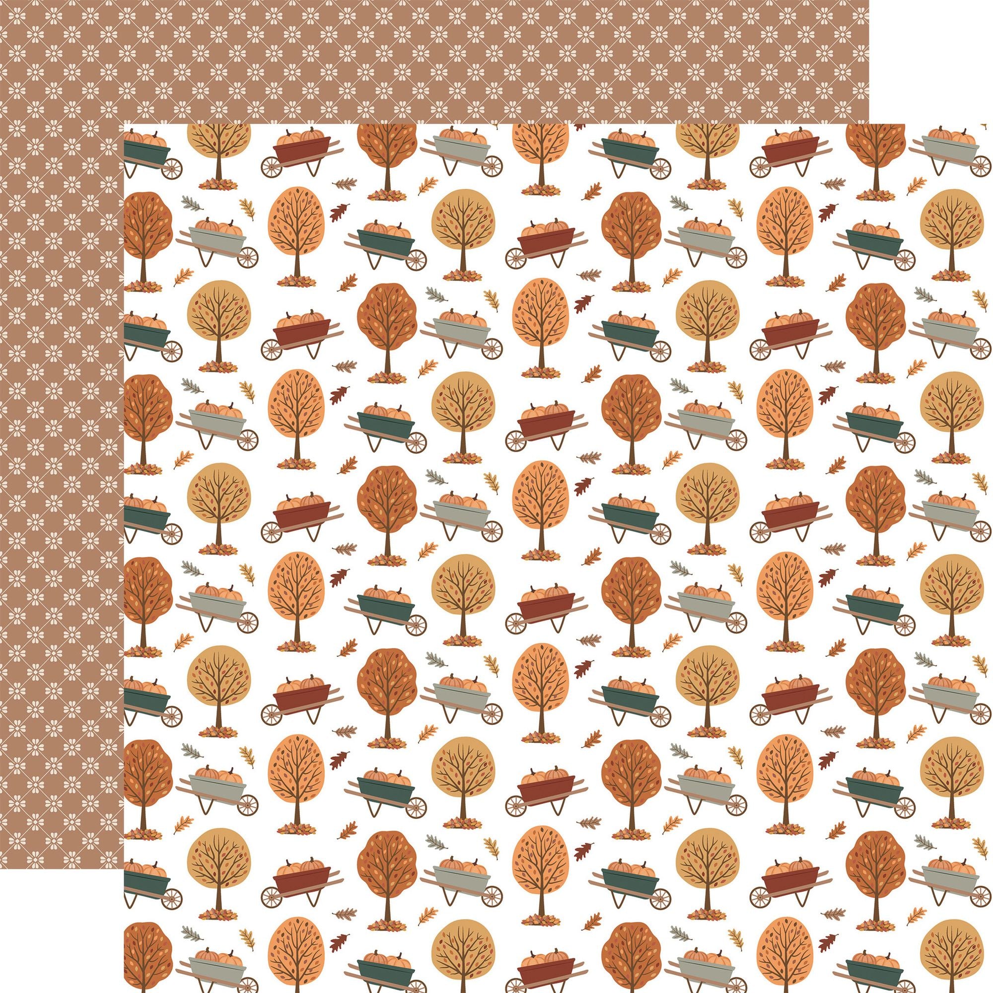 Echo Park Feels Like Fall 12 x 12 Mega Bundle flf514050 Wheelbarrows And Leaves