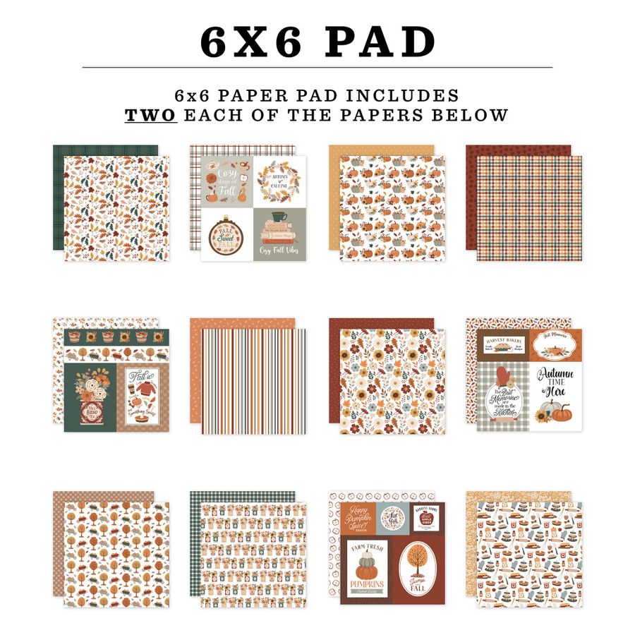 Echo Park Feels Like Fall 6 x 6 Paper Pad flf514023 Image Swatches