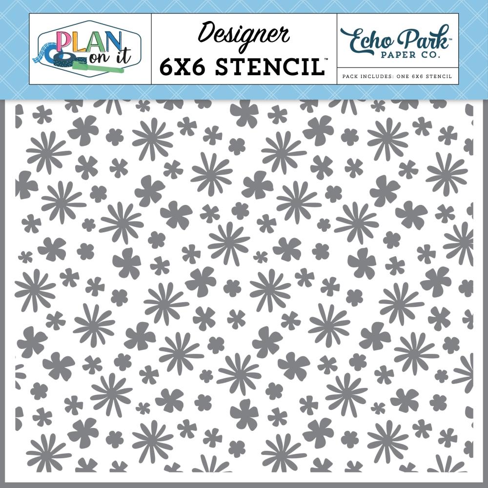 Echo Park Fun Plans Floral 6 x 6 Stencil poi474033