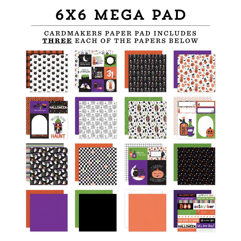 Echo Park Ghosts And Goblins 6 x 6 Mega Paper Pad gg451031 Detailed Image