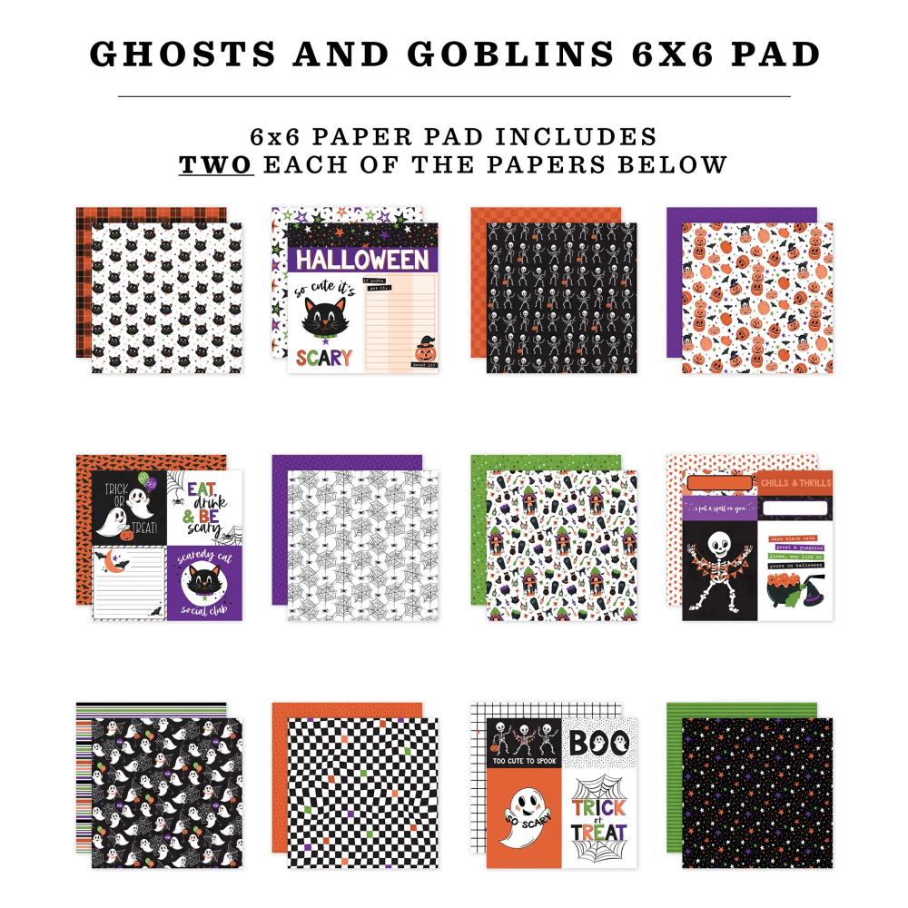 Echo Park Ghosts And Goblins 6 x 6 Paper Pad gg451023 Detailed Image