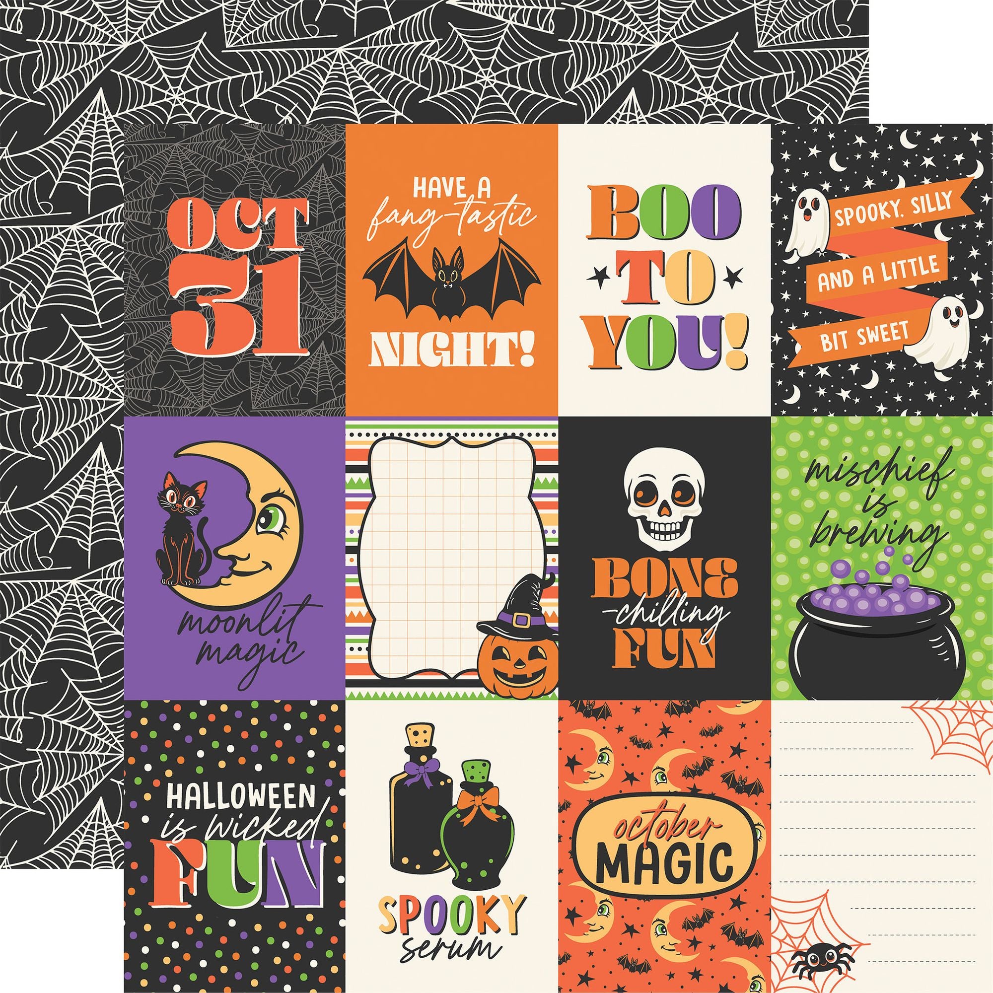 Echo Park Halloween Parade 12 x 12 Collection Kit hpd511016 Journaling Cards