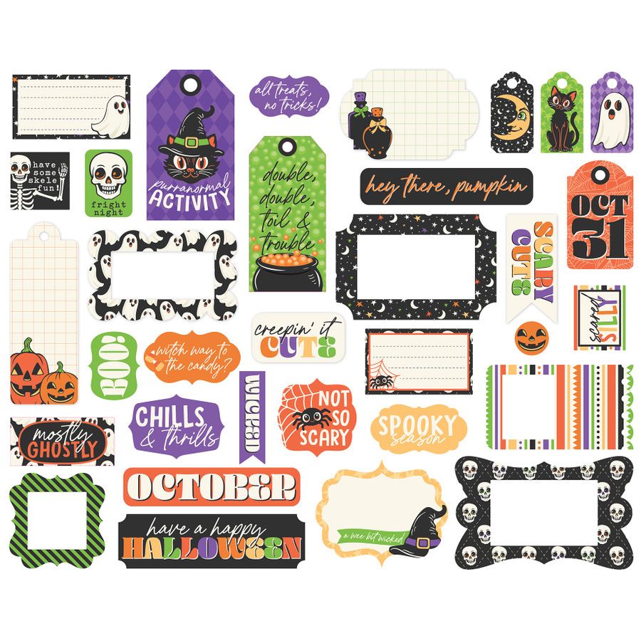 Echo Park Halloween Parade Frames And Tags hpd511025 Haunted Sentiments