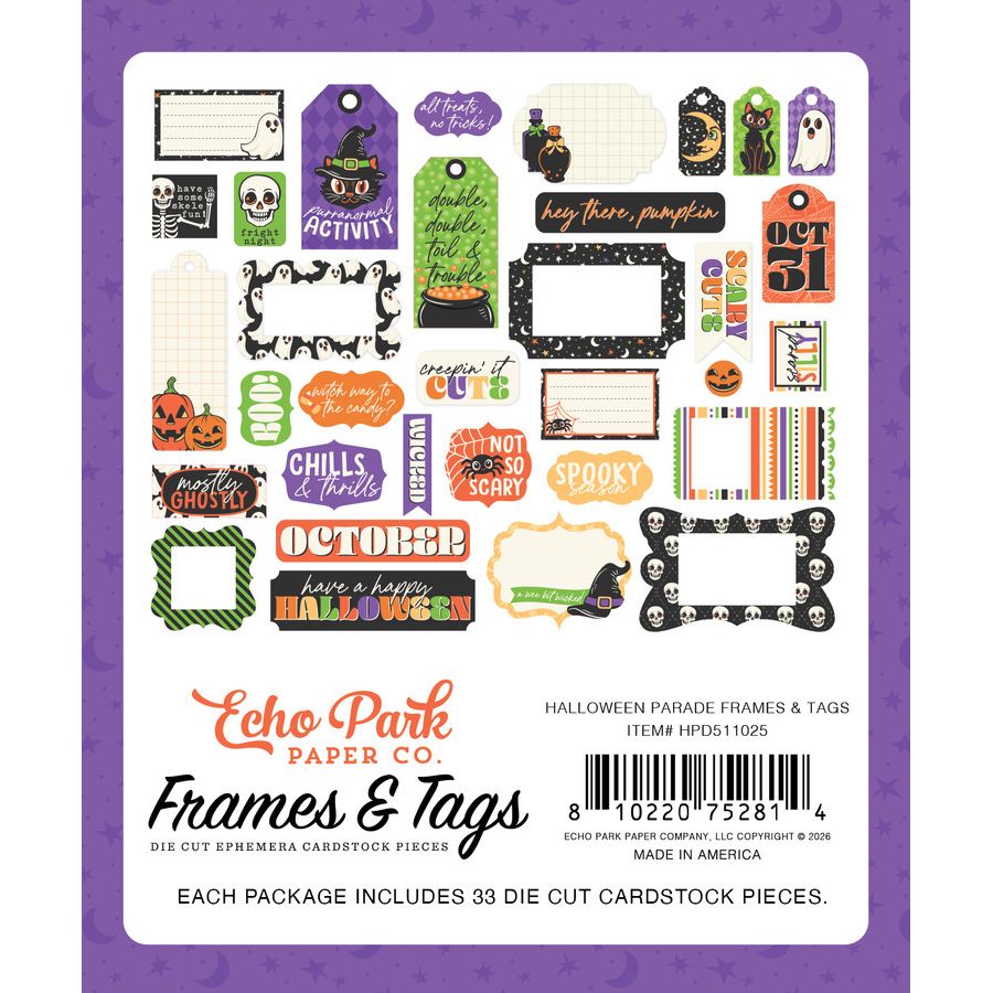 Echo Park Halloween Parade Frames And Tags hpd511025 Packaging Image