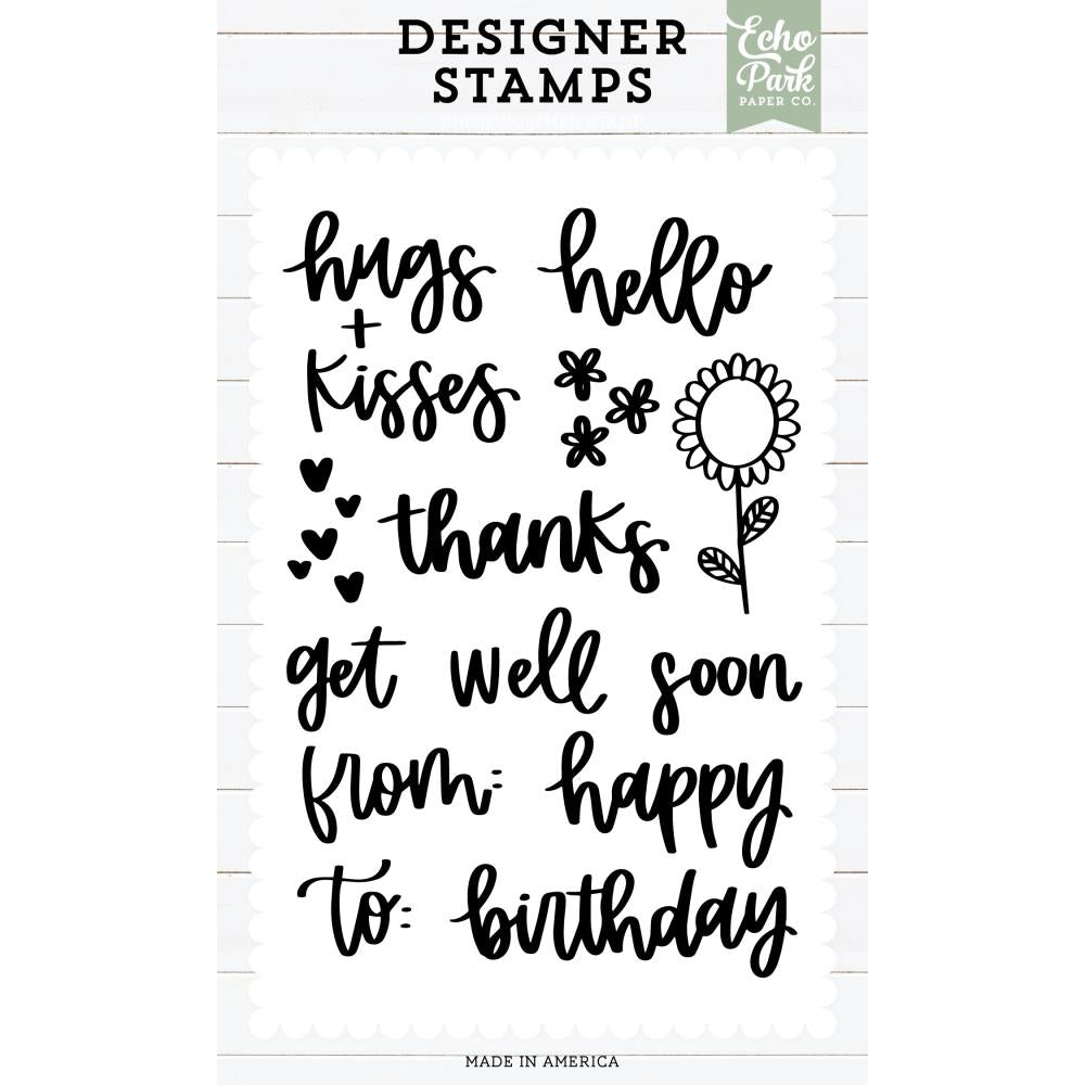 Echo Park Hello Sentiments Clear Stamps epstamp195