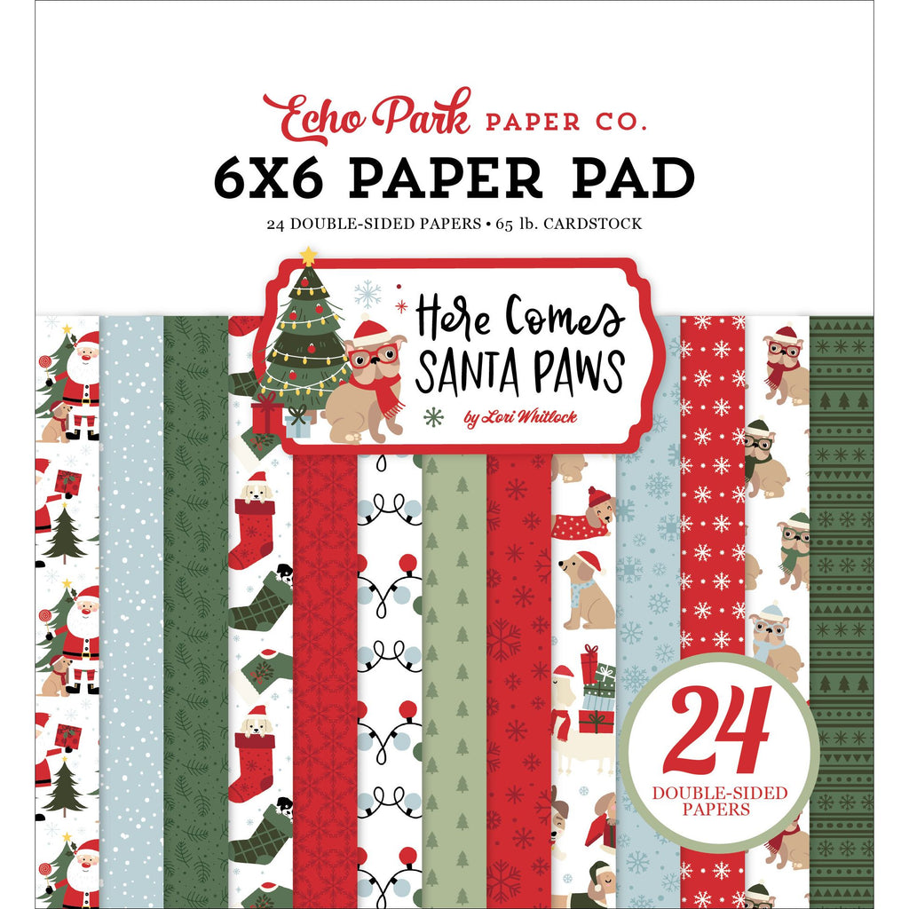 Echo Park Here Comes Santa Paws 6 x 6 Paper Pad hcsp517023