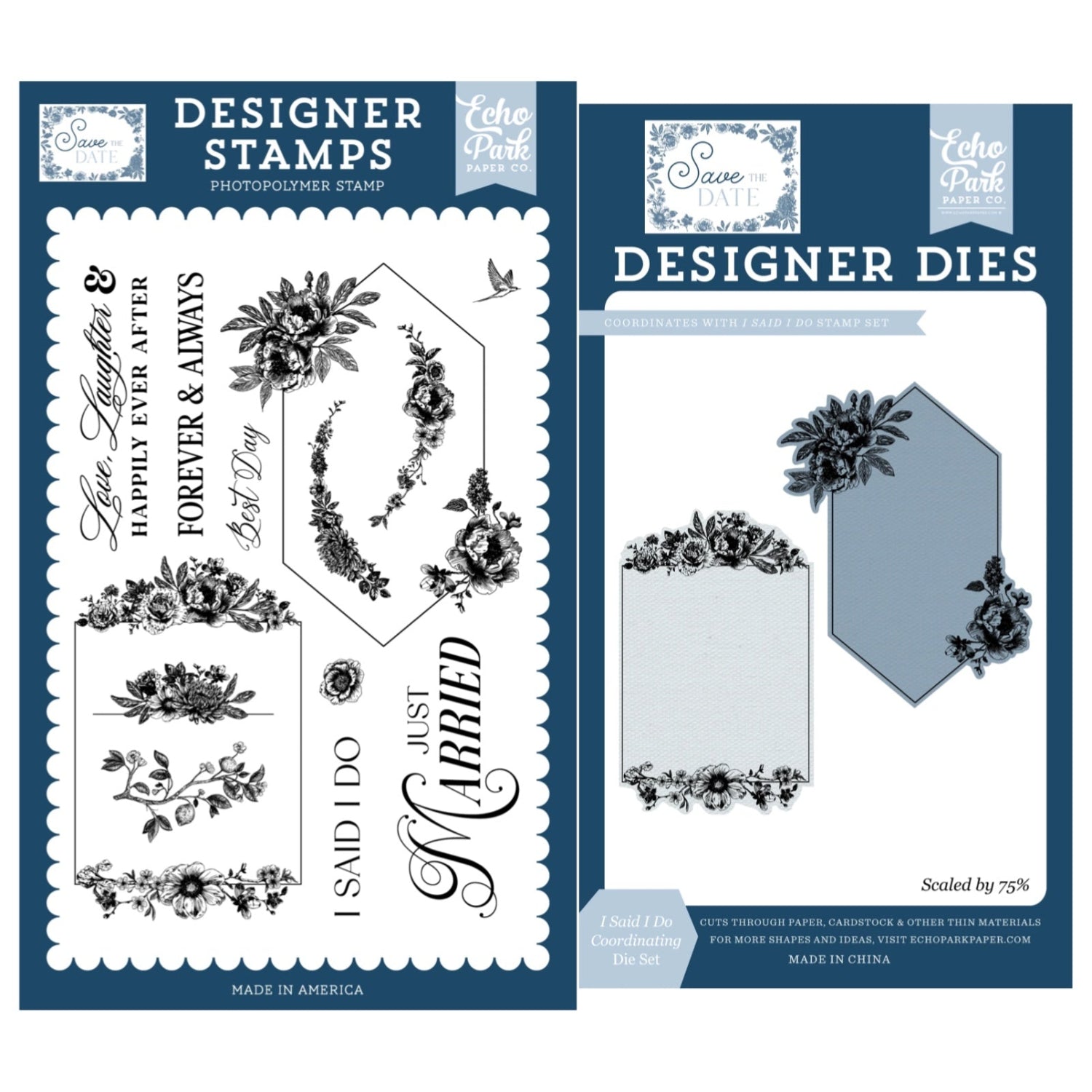 Echo Park I Said I Do Clear Stamps And Dies Bundle