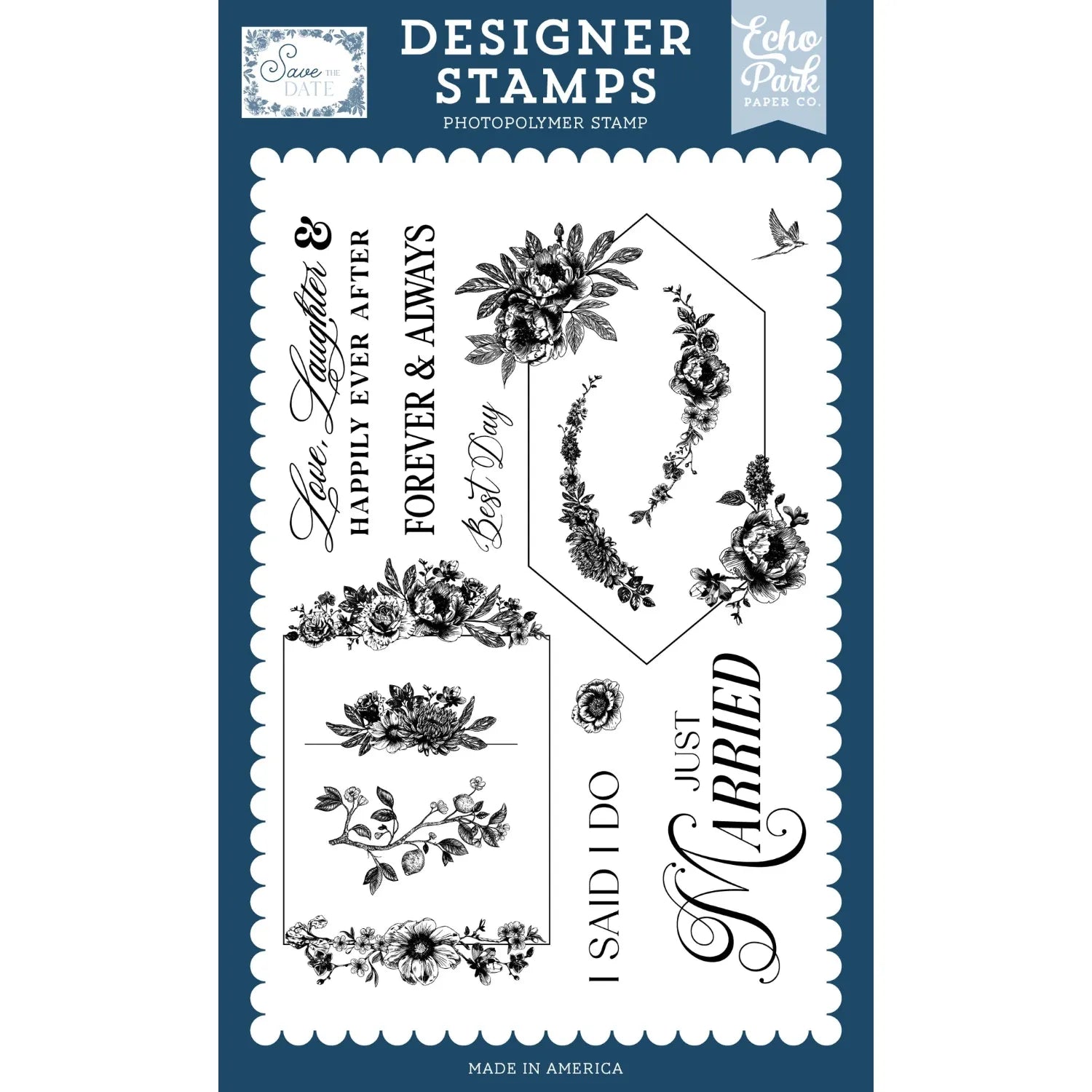Echo Park I Said I Do Clear Stamps And Dies Bundle STD498047_I_Said_I_Do_Stamp_Set