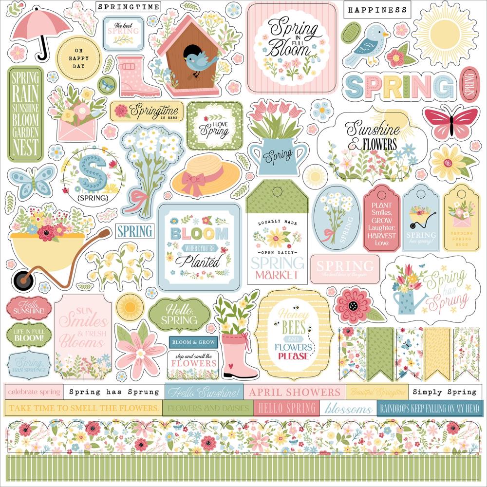 Echo Park In Full Bloom 12 x 12 Collection Kit ifb484016 Cardstock Stickers