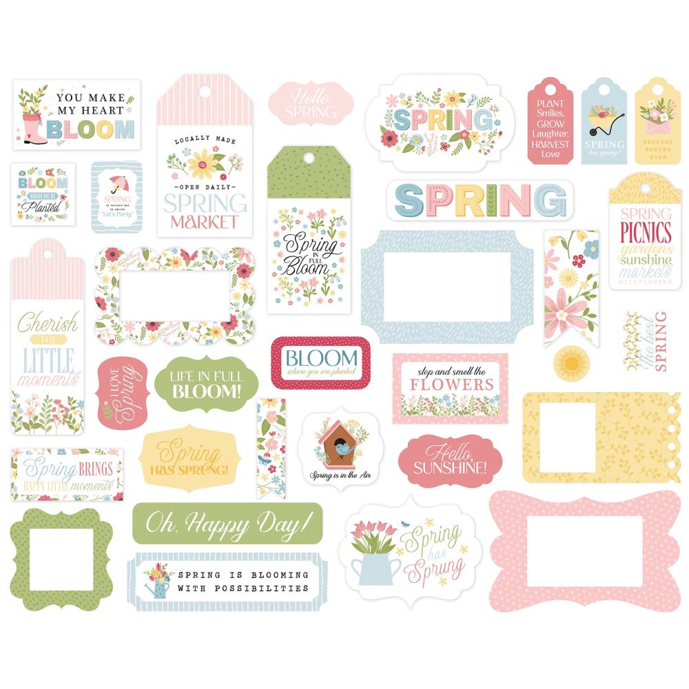 Echo Park In Full Bloom Frames And Tags ifb484025 Floral Sentiments
