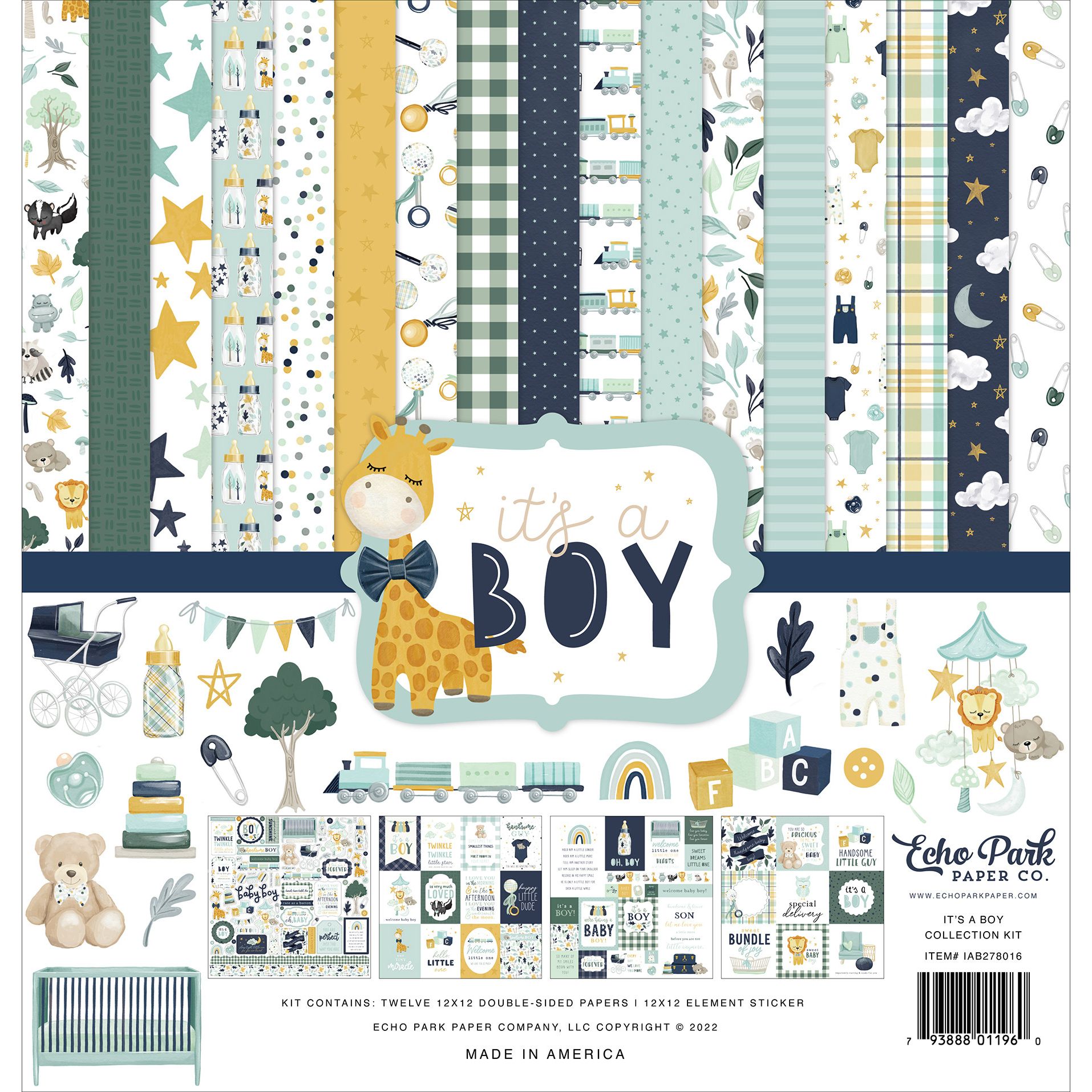 Echo Park It's A Boy 12 x 12 Collection Kit iab278016