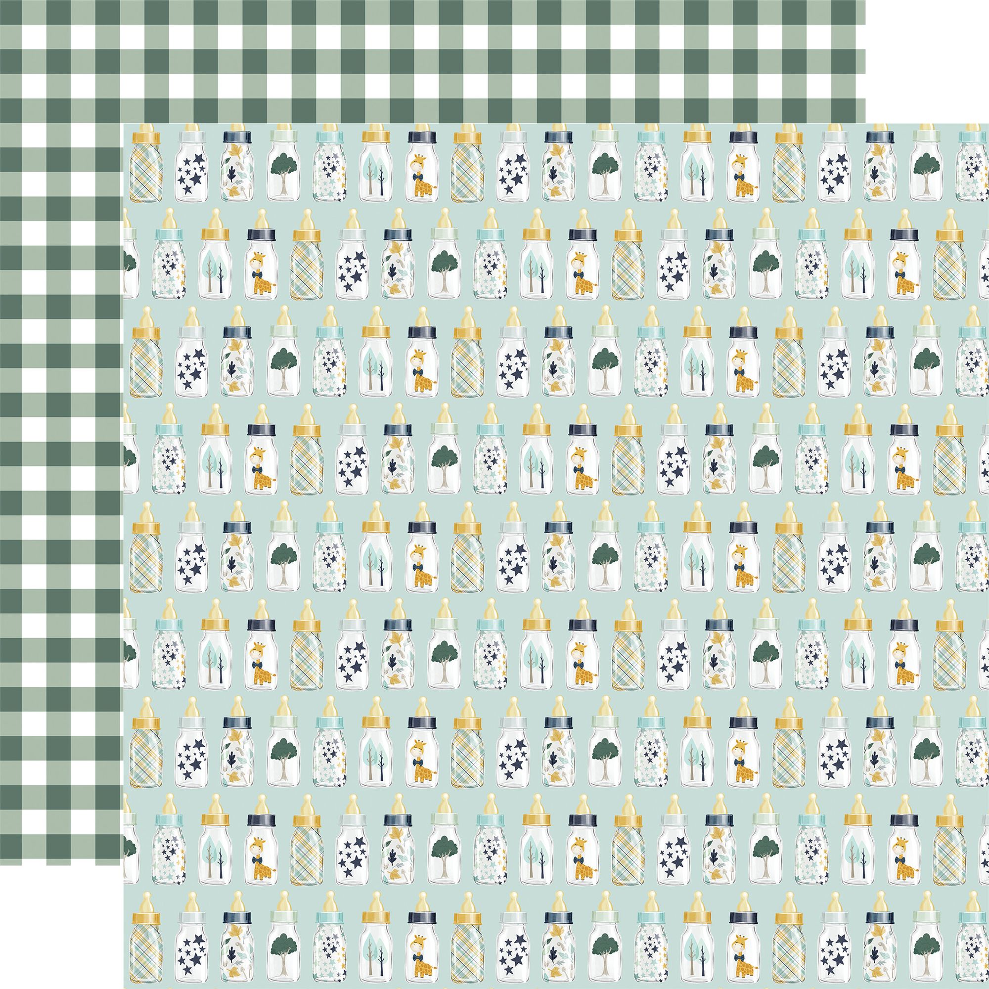 Echo Park It's A Boy 12 x 12 Collection Kit iab278016 Baby Bottles