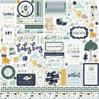 Echo Park It's A Boy 12 x 12 Collection Kit iab278016 Element Stickers