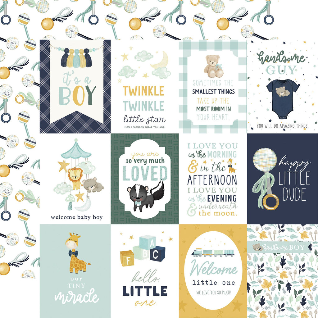 Echo Park It's A Boy 12 x 12 Collection Kit iab278016 Journaling Cards