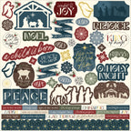 Echo Park Joy To The World 12 x 12 Collection Kit jtw521016 Christmas Stickers