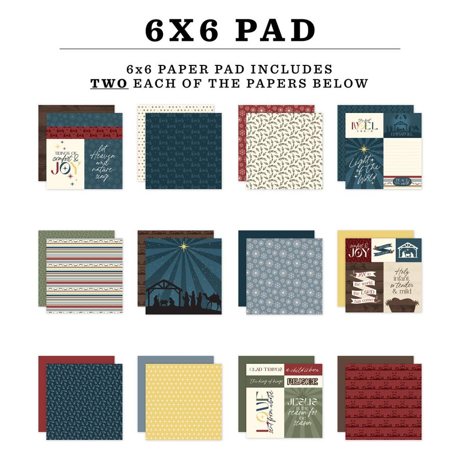 Echo Park Joy To The World 6 x 6 Paper Pad jtw521023 Christmas Patterns