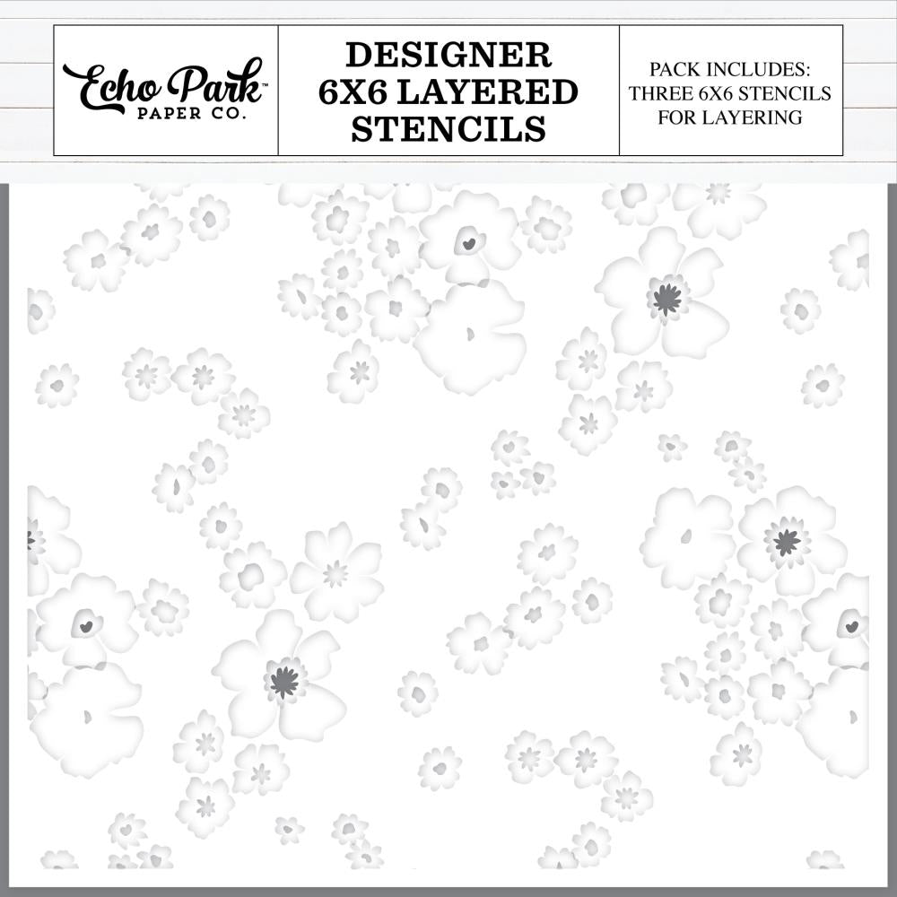 Echo Park Jungle Floral 6 x 6 Stencils epstencil102