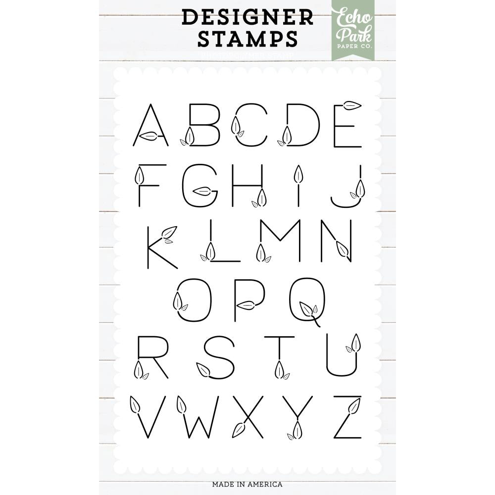 Echo Park Leaf Letter Alphabet Clear Stamps epstamp190