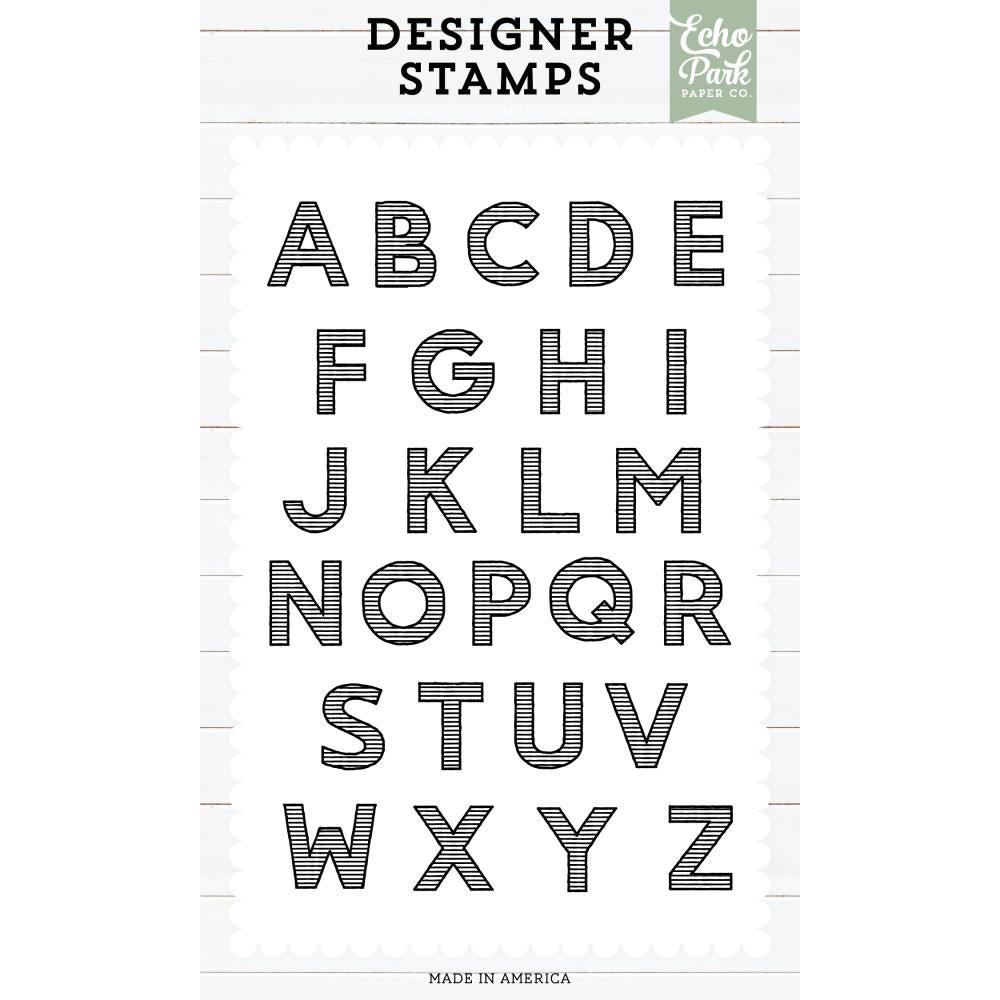 Echo Park Lined Alphabet Clear Stamps epstamp189