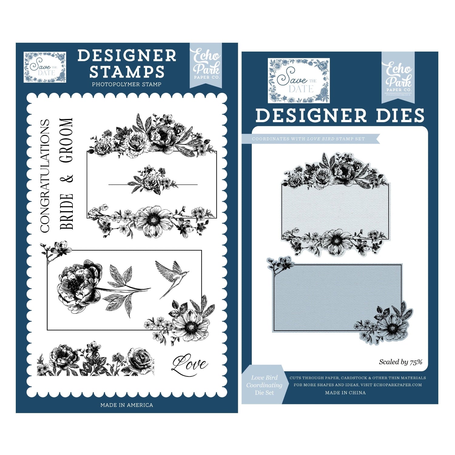 Echo Park Love Bird Clear Stamps And Dies Bundle