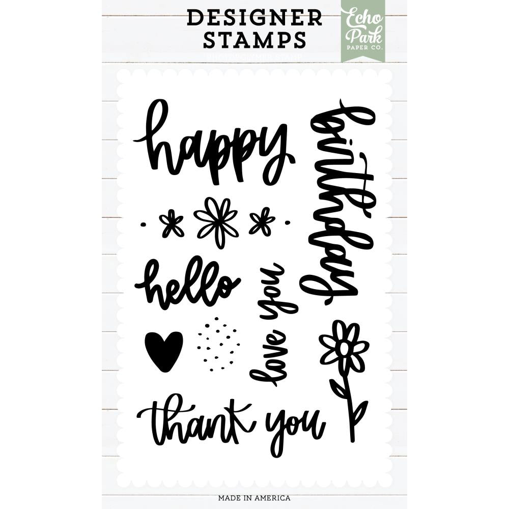 Echo Park Love You Sentiments Clear Stamps epstamp196