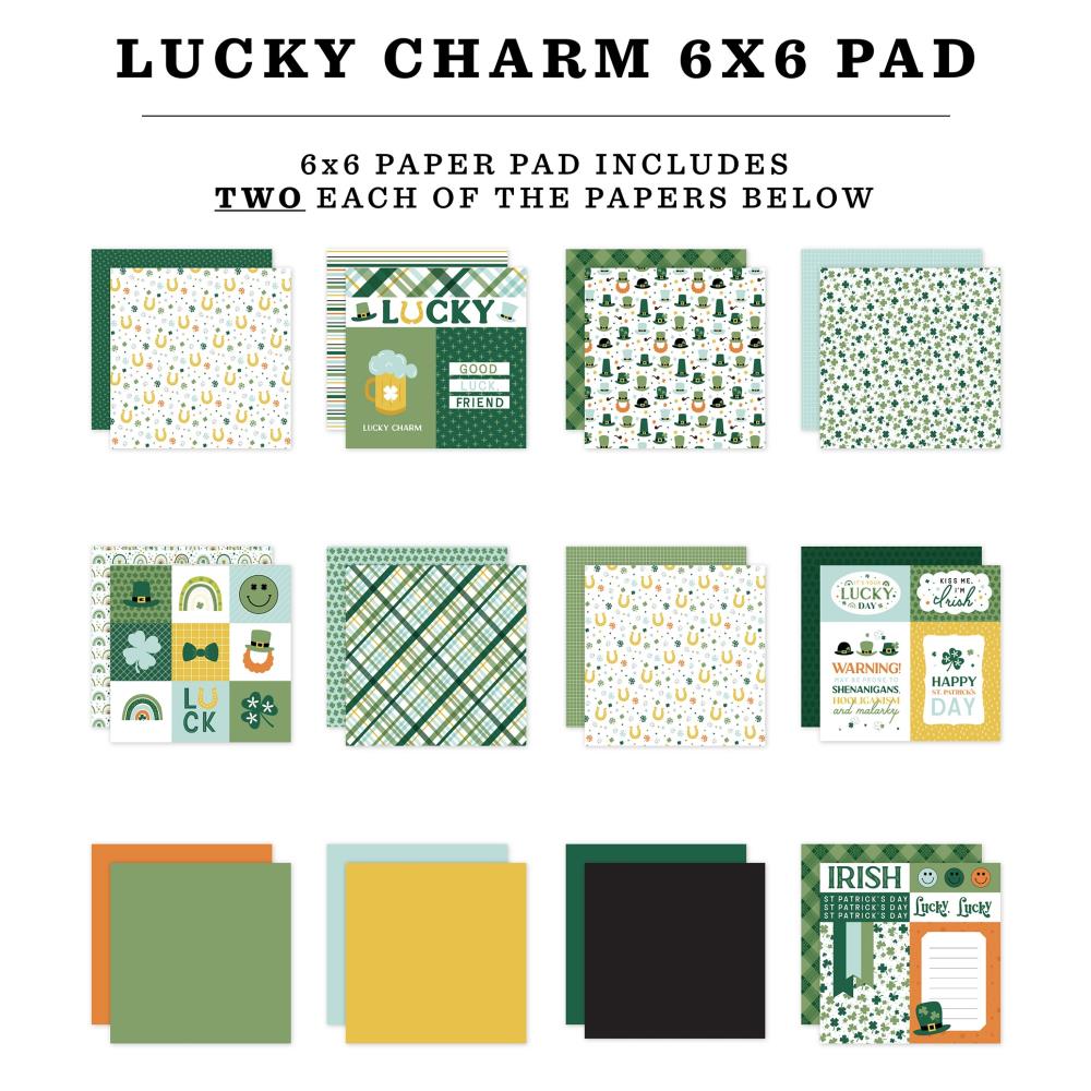 Echo Park Lucky Charm 6 x 6 Paper Pad luc410023 Detailed Images